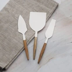 3 Piece Acacia Wood Cheese Set -Home Tableware 3 piece acacia wood cheese set 5254483 3