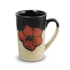 Painted Poppies Set Of 4 Latte Mugs 7 Painted Poppies Set Of 4 Latte Mugs -Home Tableware 5121724