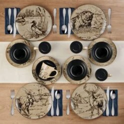 Mossy Oak Animal Print 16 Piece Dinnerware Set, Service For 4 -Home Tableware 5138758 Web Lifestyle