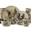 Homespun Rooster 16 Piece Dinnerware Set, Service For 4 -Home Tableware 5177076 16pc