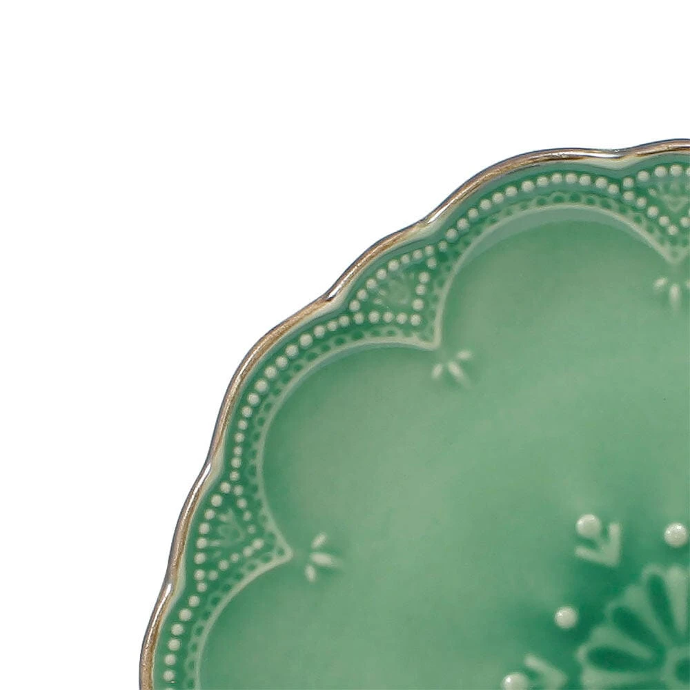 French Lace Green Dinnerware Set 6 French Lace Green Dinnerware Set - Image 4