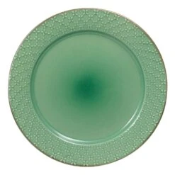 French Lace Set Of 4 Green Dinner Plates -Home Tableware 5211162