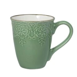 French Lace Set Of 4 Green Mugs -Home Tableware 5211170