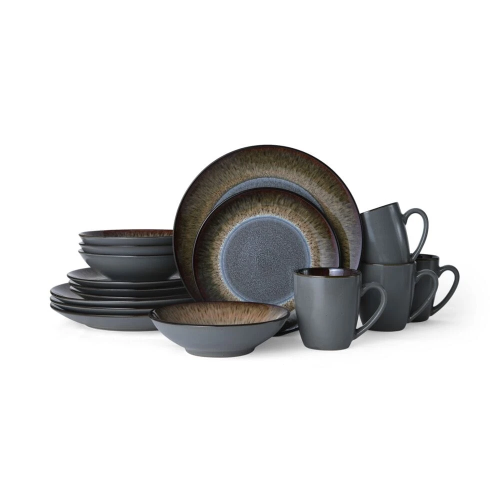 Monroe Gray 16 Piece Dinnerware Set, Service For 4 3 Monroe Gray 16 Piece Dinnerware Set, Service For 4