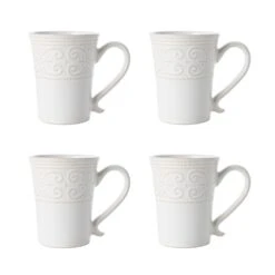 Abby White 16 Piece Dinnerware Set, Service For 4 -Home Tableware 5267392 CO1