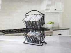 2 Tier Stripe Hanging Storage Basket -Home Tableware 5267980 Coffeecopy