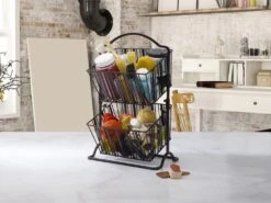 2 Tier Stripe Hanging Storage Basket -Home Tableware 5267980 craftscopy