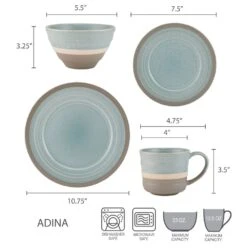 Adina 16 Piece Dinnerware Set, Service For 4 16 Adina 16 Piece Dinnerware Set, Service For 4 -Home Tableware 5274284 dimensions