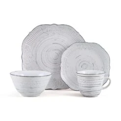 Isabella Gray 16 Piece Dinnerware Set, Service For 4 21 Isabella Gray 16 Piece Dinnerware Set, Service For 4 -Home Tableware 5280759 4pc silo