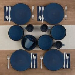 Pierce Blue 16 Piece Dinnerware Set, Service For 4 -Home Tableware 5281779 PierceBlue 16pc lifestyle2
