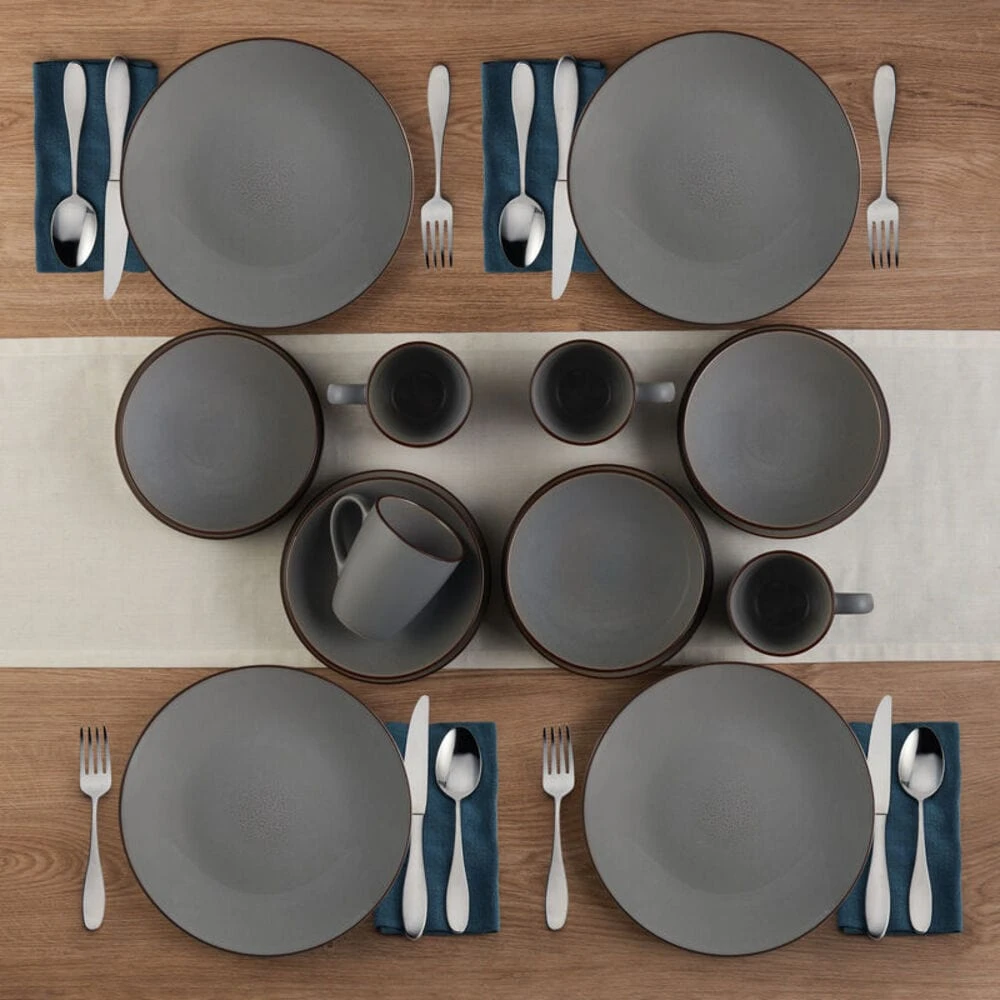 Pierce Gray 16 Piece Dinnerware Set, Service For 4 6 Pierce Gray 16 Piece Dinnerware Set, Service For 4 - Image 4