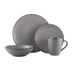 Pierce Gray 16 Piece Dinnerware Set, Service For 4 23 Pierce Gray 16 Piece Dinnerware Set, Service For 4 -Home Tableware 5281784 PierceGray 4pc silo