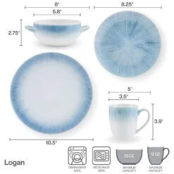 Logan 16 Piece Dinnerware Set, Service For 4 -Home Tableware 5286181 6