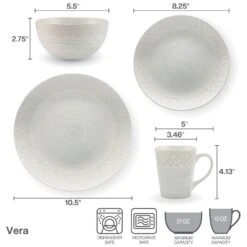 Vera 16 Piece Dinnerware Set, Service For 4 -Home Tableware 5286184 6