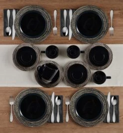 Bryson Black 16 Piece Dinnerware Set, Service For 4 13 Bryson Black 16 Piece Dinnerware Set, Service For 4 -Home Tableware 5286211 Pfz Bryson 16pc lifestyle 2