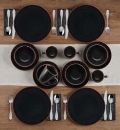 Hunter Black 16 Piece Dinnerware Set, Service For 4 -Home Tableware 5286597 Hunter Black 16pc lifestyle 2