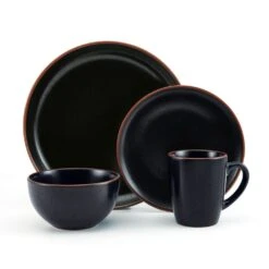 Hunter Black 16 Piece Dinnerware Set, Service For 4 -Home Tableware 5286597 Hunter Black 4pc silo