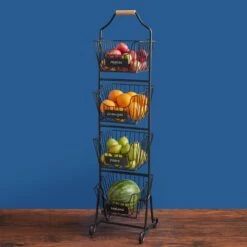 Dahlia 4 Tier Market Adjustable Standing Storage Rack -Home Tableware 5288636 Blue 7 12 22