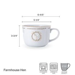 Farmhouse Hen Jumbo Soup Mug -Home Tableware 5290801 infographic