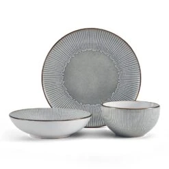 Arlie Gray 12 Piece Dinnerware Set, Service For 4 -Home Tableware 5291360 PFZ Arlie Gray 3pc Silo