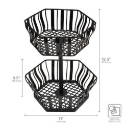 Hex 2 Tier Storage Basket -Home Tableware 5291765 GB Hex 2 TierBasket Infographic