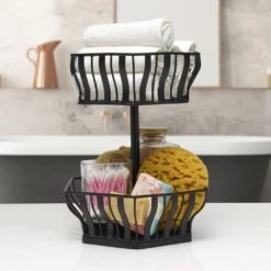 Hex 2 Tier Storage Basket -Home Tableware 5291765 GB Hex 2TierBasket Lifestyle1