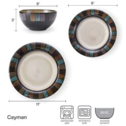 Cayman 24 Piece Dinnerware Set, Service For 8 -Home Tableware 5291865 infographic