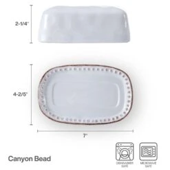 Canyon Bead Covered Butter Dish -Home Tableware 5292953 infographic