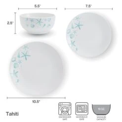 Tahiti 12 Piece Dinnerware Set, Service For 4 14 Tahiti 12 Piece Dinnerware Set, Service For 4 -Home Tableware 5293648 SN Tahiti infographic