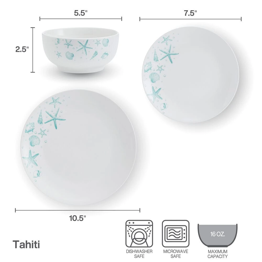 Tahiti 12 Piece Dinnerware Set, Service For 4 7 Tahiti 12 Piece Dinnerware Set, Service For 4 - Image 5