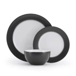Grayson Charcoal 12 Piece Dinnerware Set, Service For 4 19 Grayson Charcoal 12 Piece Dinnerware Set, Service For 4 -Home Tableware 5296692 GraysonCharcoal 3pc