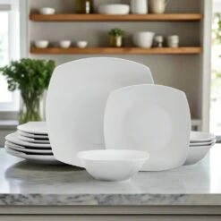 Tara 12 Piece Dinnerware Set, Service For 4 14 Tara 12 Piece Dinnerware Set, Service For 4 -Home Tableware 5296702 SN Tara 12pc lifestyle
