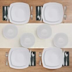 Tara 12 Piece Dinnerware Set, Service For 4 13 Tara 12 Piece Dinnerware Set, Service For 4 -Home Tableware 5296702 SN Tara 12pc lifestyle overhead