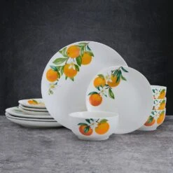 Oranges 12 Piece Dinnerware Set, Service For 4 -Home Tableware 5296703 SN Oranges 12pc lifestyle