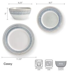 Casey 12 Piece Dinnerware Set, Service For 4 -Home Tableware 5296883 IG casey12pcdinnerwareset