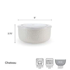 Chateau Cream Set Of 2 Storage Bowls With Lids 11 Chateau Cream Set Of 2 Storage Bowls With Lids -Home Tableware 5297030 Chateau Bowl Infographic Dimensions