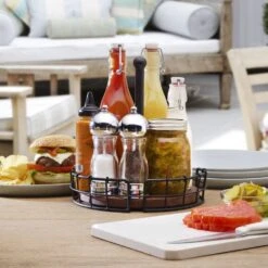 Anvil Cage Condiment Caddy -Home Tableware 5297384 PFZ Anvil Cage Condiment Caddy Outside Lifestyle 2