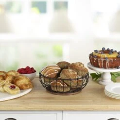 Anvil Cage Centerpiece Basket -Home Tableware 5297385 PFZ Anvil Cage Centerpiece Basket Pastry Lifestyle