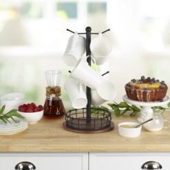 Anvil Cage Mug Tree -Home Tableware 5297386 PFZ Anvil Cage Mug Tree Breakfast Lifestyle