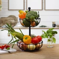 Home Tableware -Home Tableware 5297387 PFZ Anvil Cage 2Tier Basket Kitchen Lifestyle