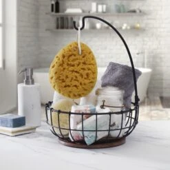 Anvil Cage Fruit Storage Basket With Banana Hook -Home Tableware 5297389 PFZ Anvil Cage Fruit Basket Bath Lifestyle