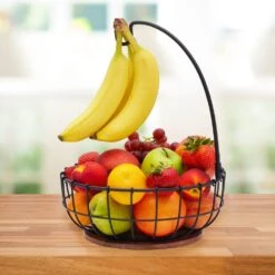 Anvil Cage Fruit Storage Basket With Banana Hook -Home Tableware 5297389 PFZ Anvil Cage Fruit Basket Fruit Lifestyle