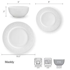 Maddy 12 Piece Dinnerware Set, Service For 4 15 Maddy 12 Piece Dinnerware Set, Service For 4 -Home Tableware 5297446 Maddy dimsinfographic