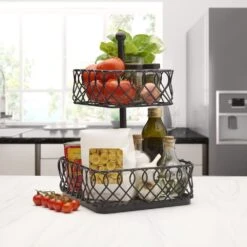 Juliette 2 Tier Storage Basket -Home Tableware 5297746 GB Juliette 2 Tier Basket Kitchen Lifestyle