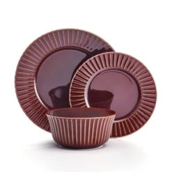Dannie Red 12 Piece Dinnerware Set, Service For 4 -Home Tableware 5305442 FR danniered12pcdinnerwareset