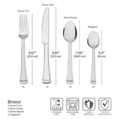 Bristol 16 Piece Flatware Set, Service For 4 -Home Tableware Bristol 16 Piece Flatware Set Service for 4 5294280 4 37385045 491b 40ae ac10 3430c8b751bb