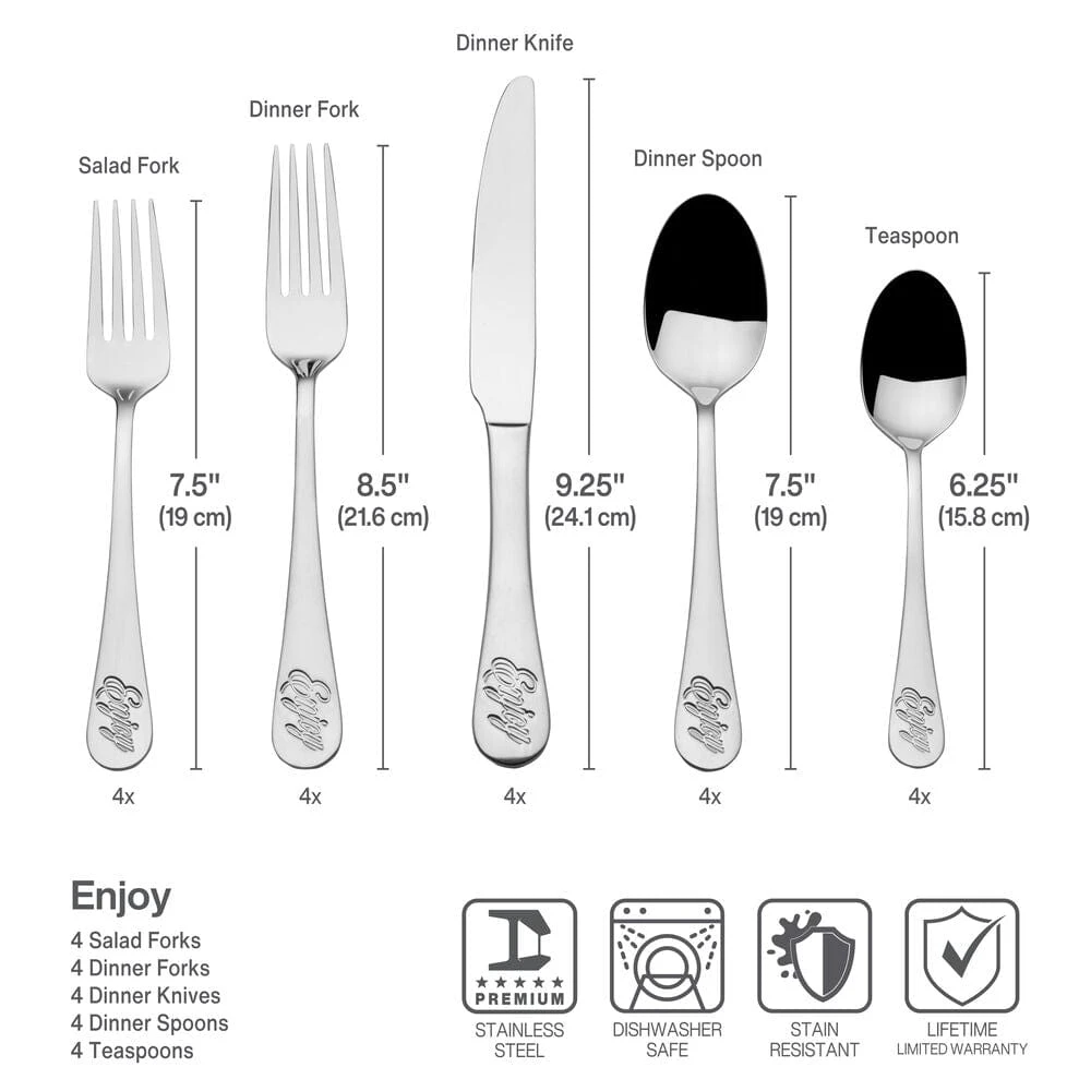Enjoy 20 Piece Flatware Set, Service For 4 6 Enjoy 20 Piece Flatware Set, Service For 4 - Image 4