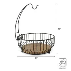 Savannah Fruit Storage Basket With Banana Hook -Home Tableware Savannah Fruit Basket With Banana Hook 5304263 5