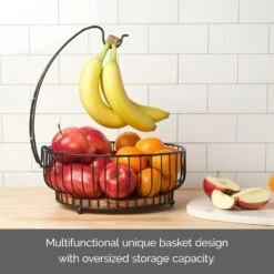 Savannah Fruit Storage Basket With Banana Hook -Home Tableware Savannah Fruit Basket With Banana Hook 5304263 6