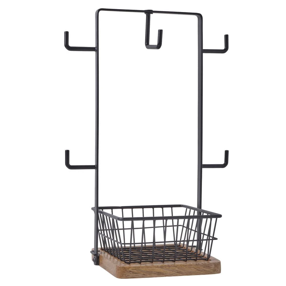 Stella Mug Tree With Storage Basket 3 Stella Mug Tree With Storage Basket